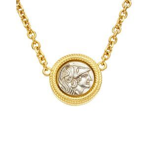 Ben-Amun Gold and Silver Coin Medallion Necklace